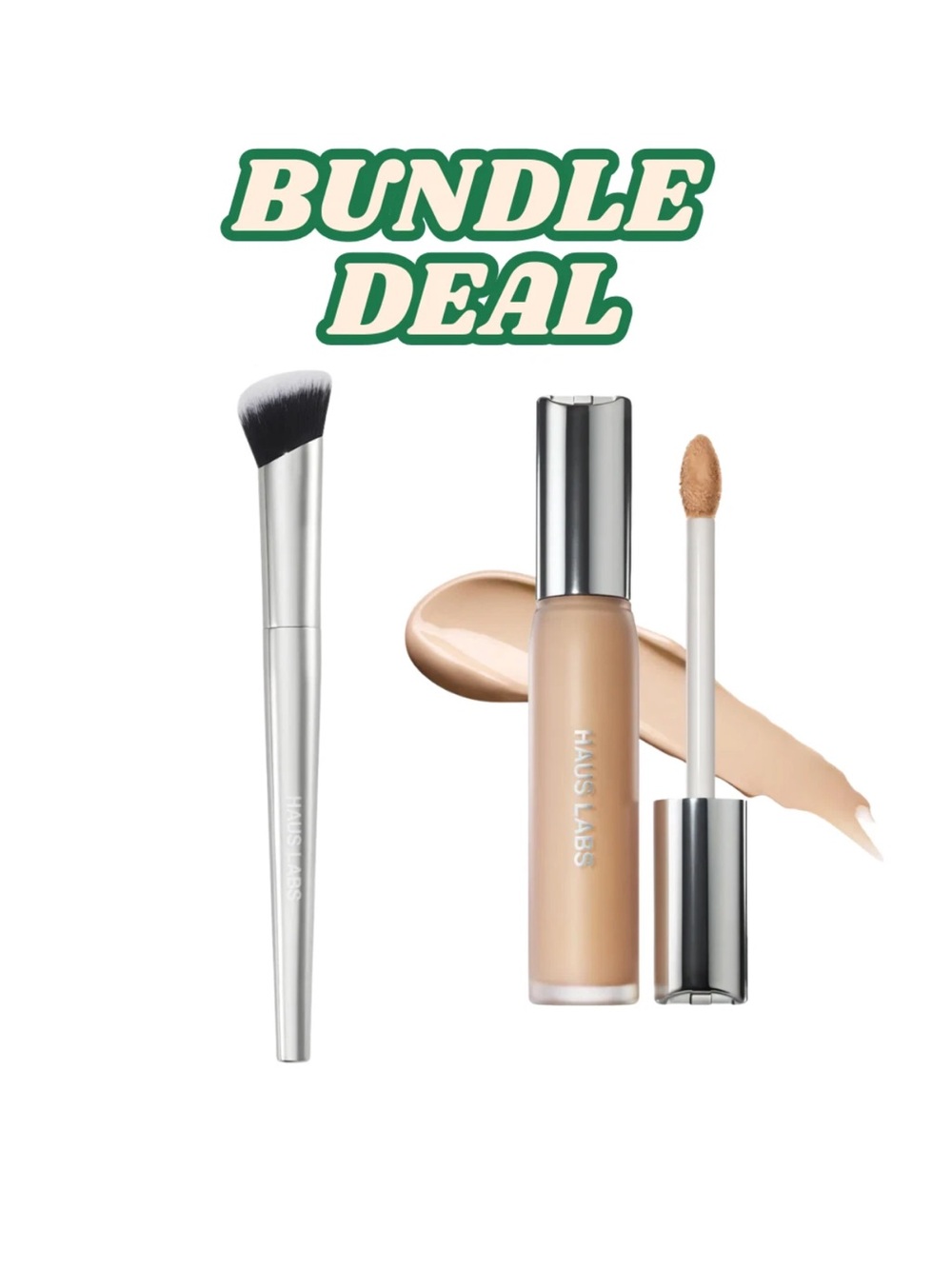 Haus Labs By Lady Gaga Beige Concealer & Silver Angled Brush Bundle